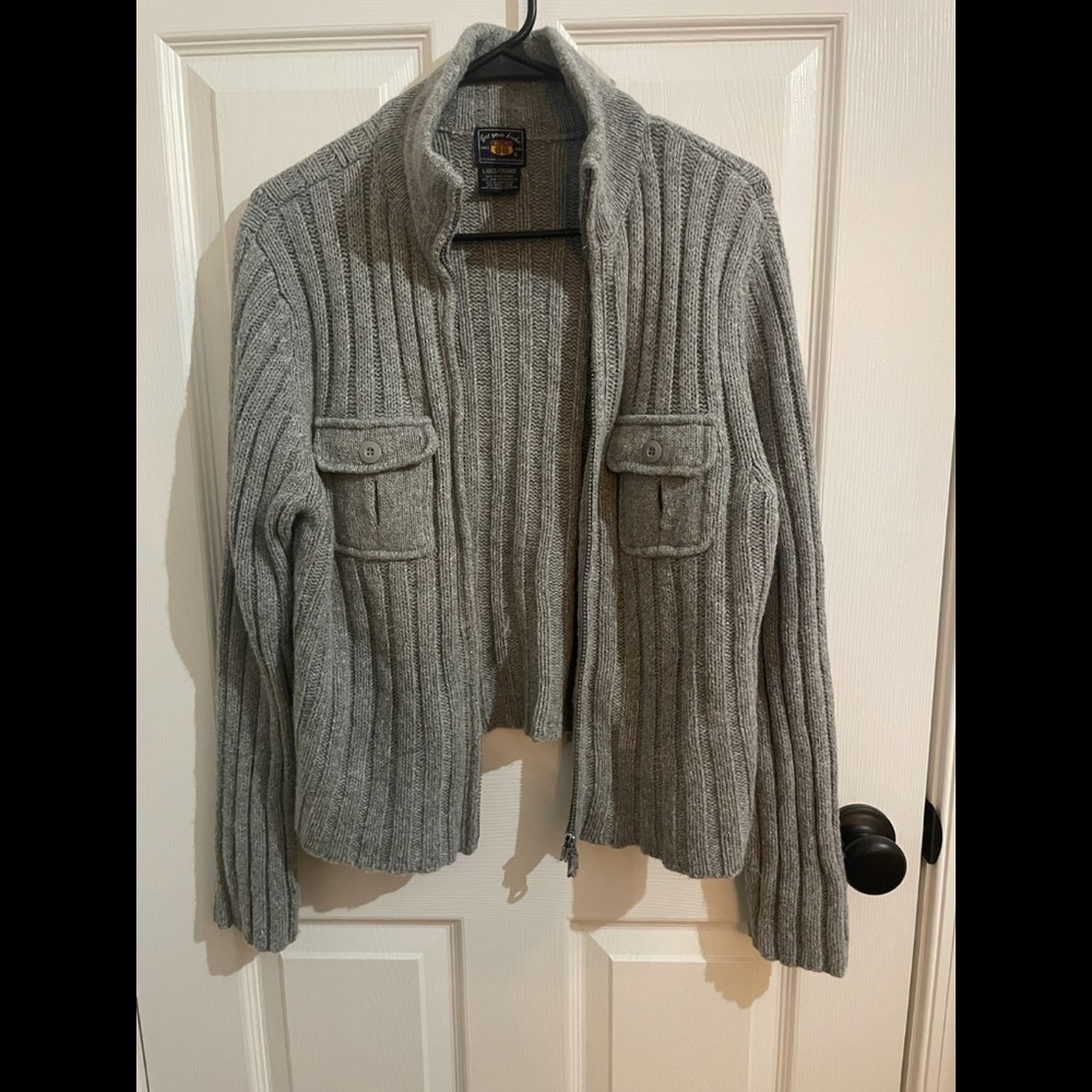 Get your kicks on Route 66 gray zip up sweater.
